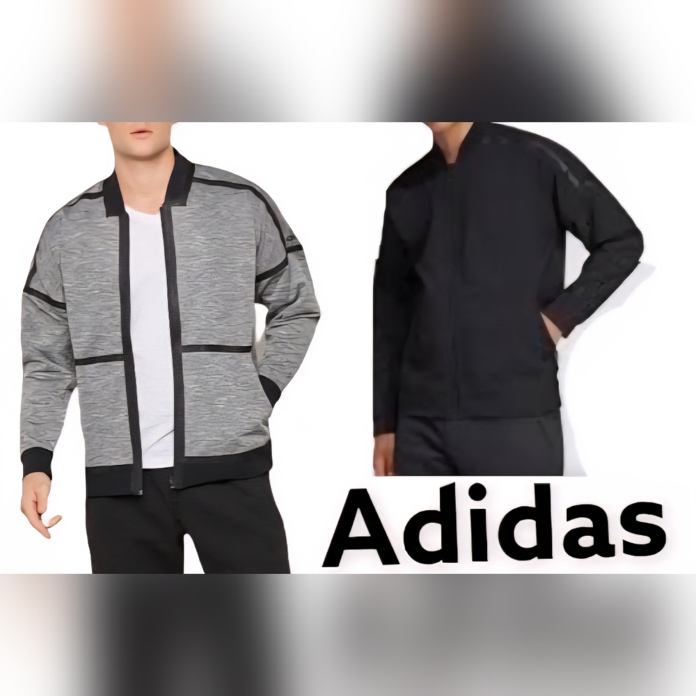 Adidas Dual-Sided Jacket in Gray and Black XL